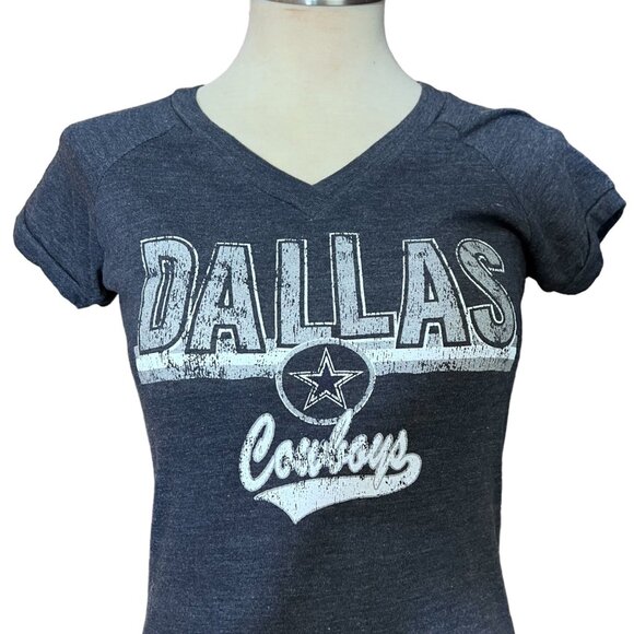 Dallas Cowboys Tshirt S Authentic Apparel Blue Sparkle Grey White Tee Size Small - Picture 5 of 8